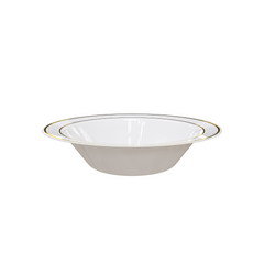 14 Oz. Cream/Gold Line Design Bowls | 40 Count