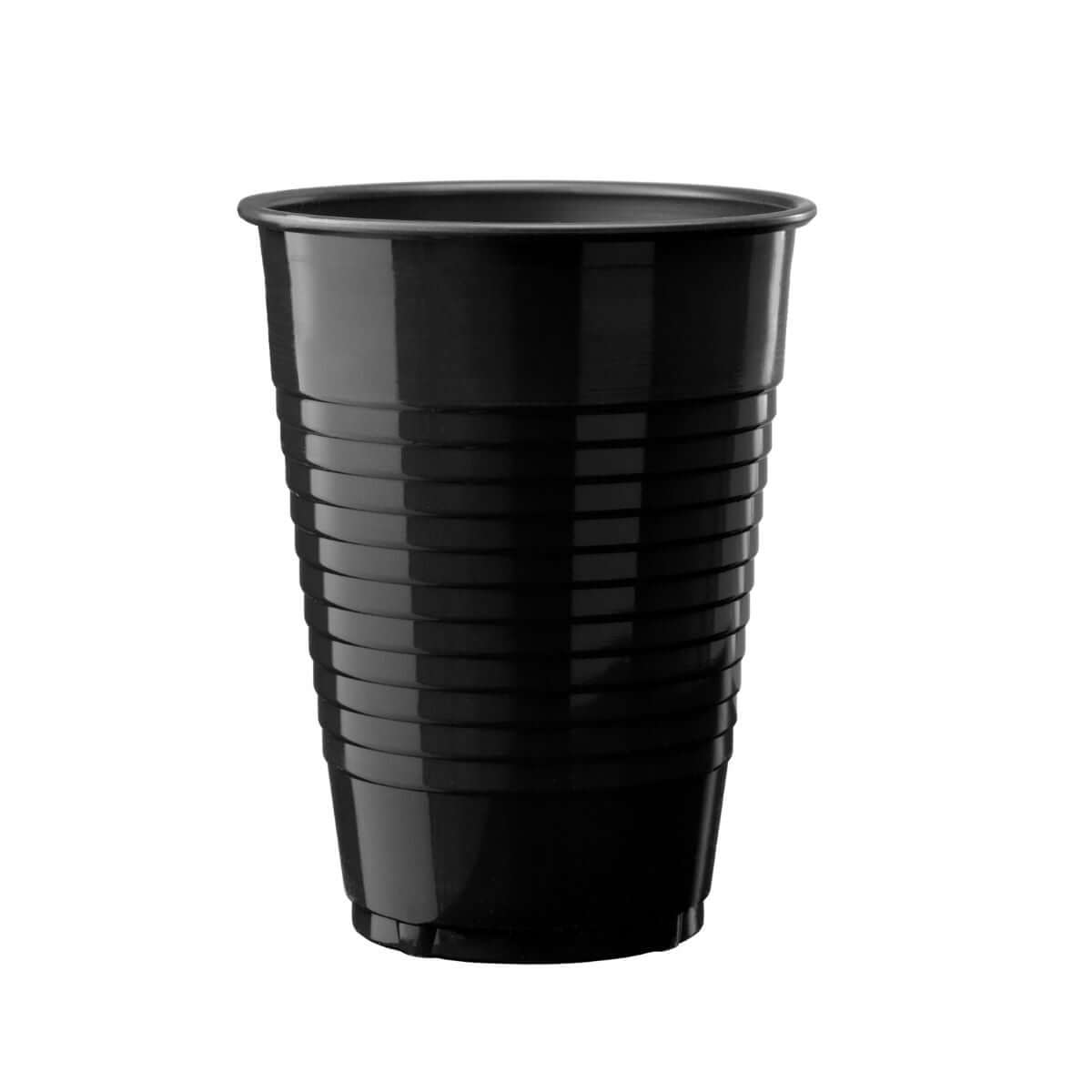 12 Oz. | Black Plastic Cups | 600 Count - Yom Tov Settings