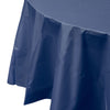 Premium Round Navy Plastic Tablecloth | 96 Count - Yom Tov Settings