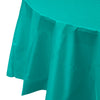 Premium Round Teal Plastic Tablecloth | 96 Count - Yom Tov Settings