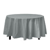 Silver Round Plastic Tablecloth | 48 Count - Yom Tov Settings