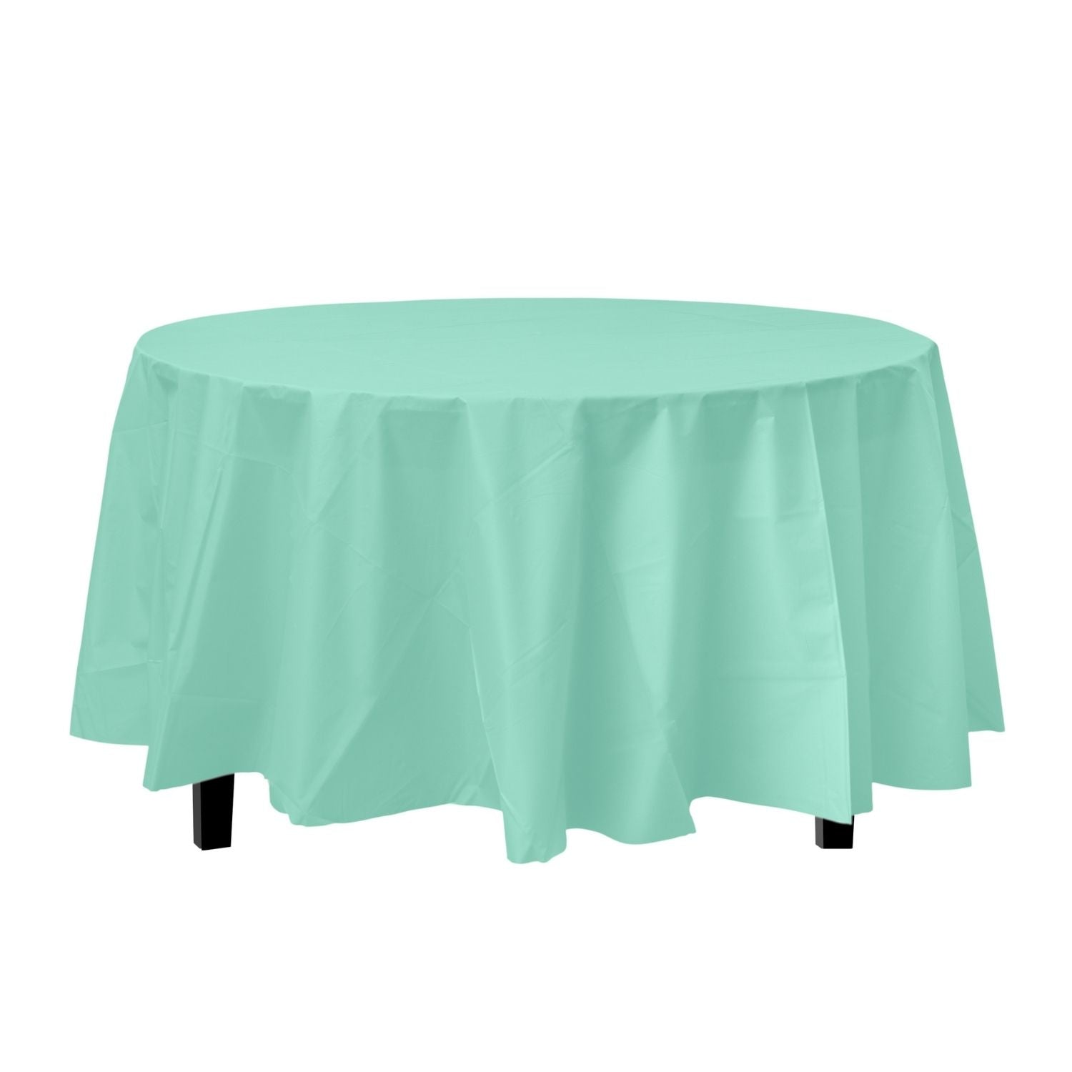 Premium Round Mint Plastic Tablecloth | 96 Count - Yom Tov Settings