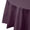 Premium Round Plum Plastic Tablecloth | 96 Count - Yom Tov Settings