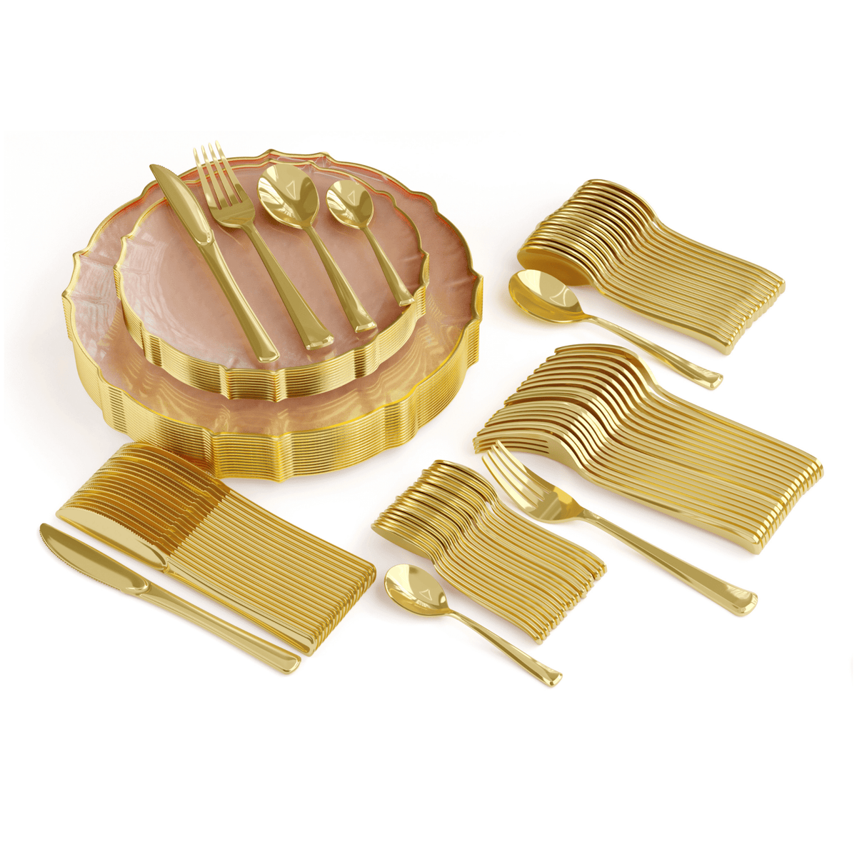 280 Piece Rose/Gold Petal Combo Set | Serves 40 Guests