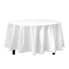 Premium Round White Plastic Tablecloth | 96 Count - Yom Tov Settings