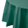 Premium Round Dark Green Plastic Tablecloth | 96 Count - Yom Tov Settings