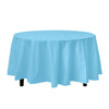 Premium Round Sky Blue Plastic Tablecloth | 96 Count - Yom Tov Settings