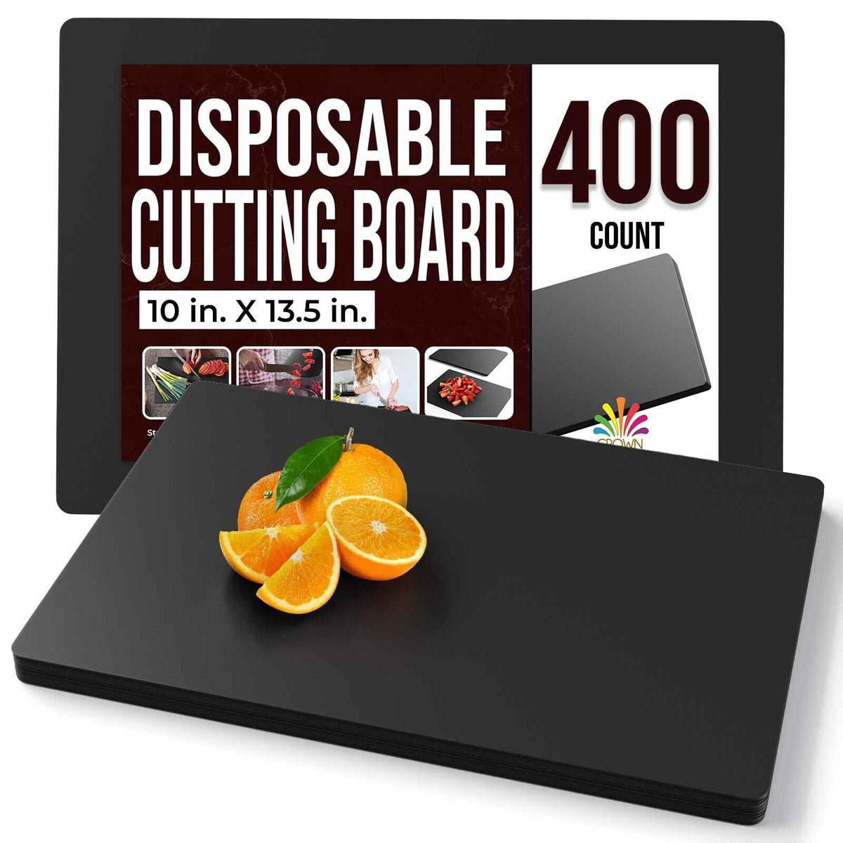 10 In. x 13.5 In. Black Disposable Cutting Boards | 400 Count