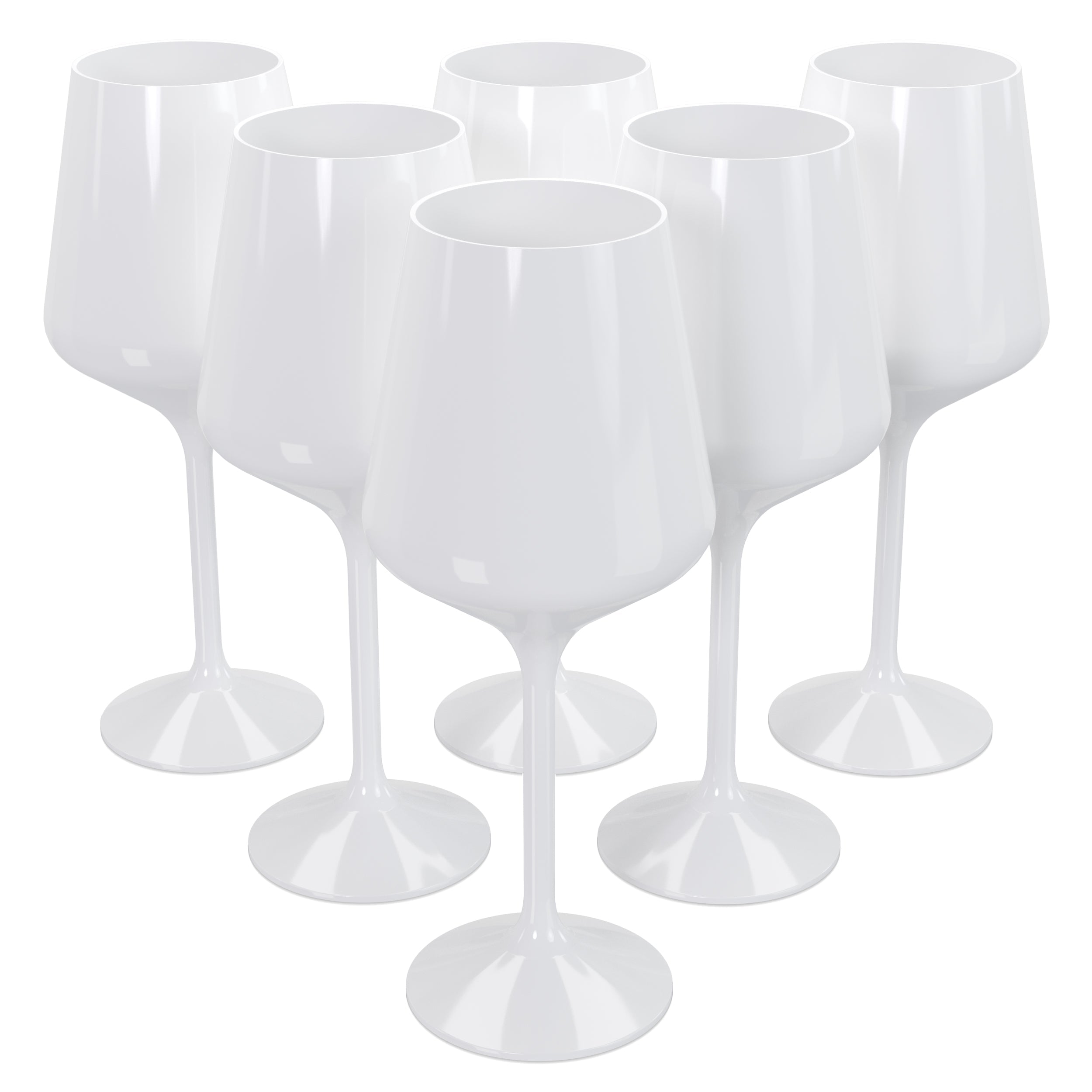 16 Oz. Stemmed Wine Glasses | 6 Count | White