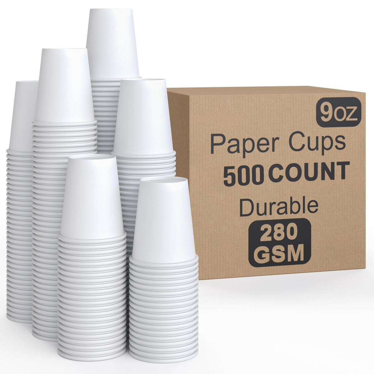 9 Oz. White Paper Cups | 500 Count