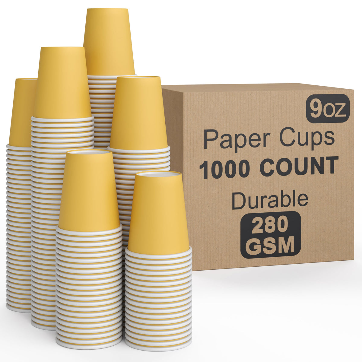 9 Oz. Yellow Paper Cups | 1000 Count