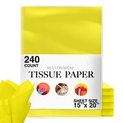 15 In. x 20 In. Yellow Tissue Paper | 240 Sheets