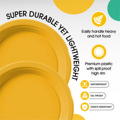 7 In. Yellow Plastic Plates | 100 Count