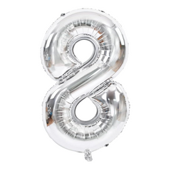 34 In. Mylar Silver Number 8