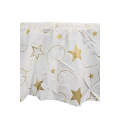 Round Gold Star Printed Table Cover | 12 Pack