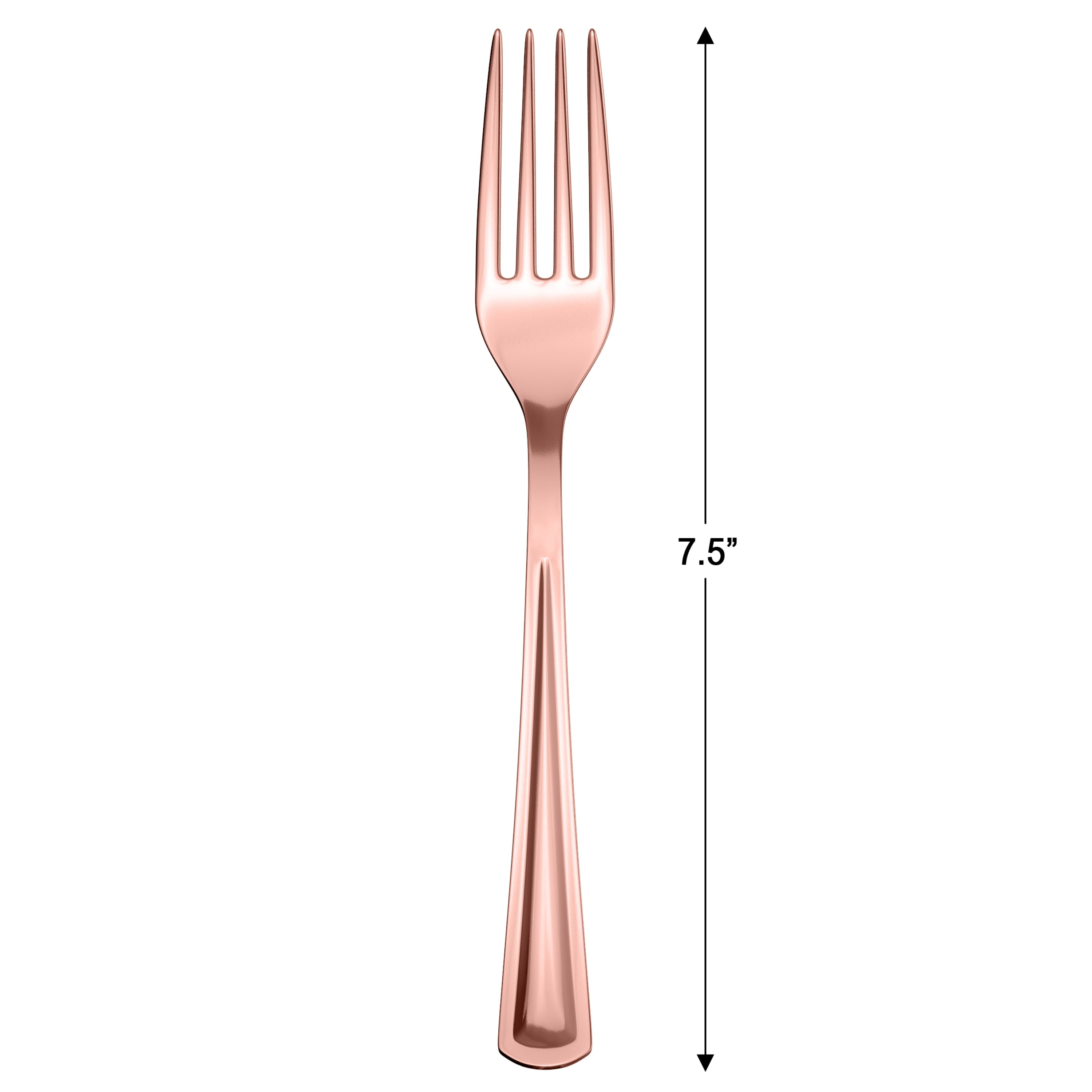 Exquisite Classic Rose Gold Plastic Forks | 120 Count