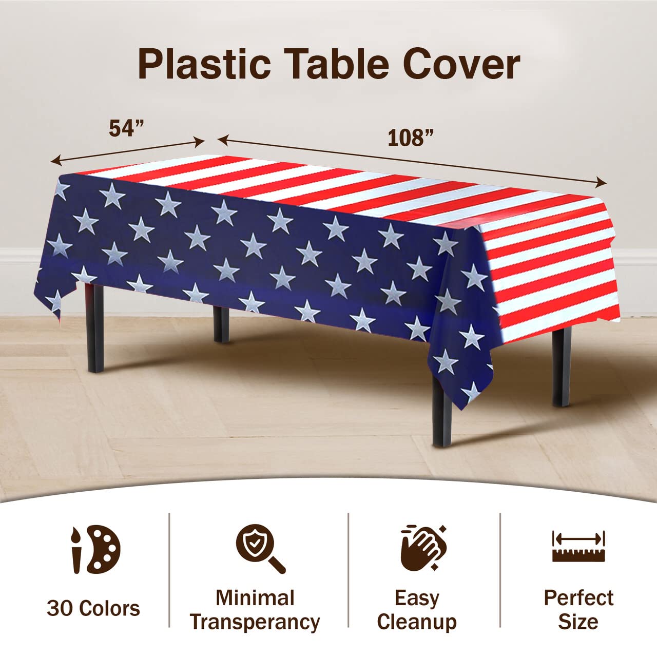 Patriotic Table Cover | 6 Pack