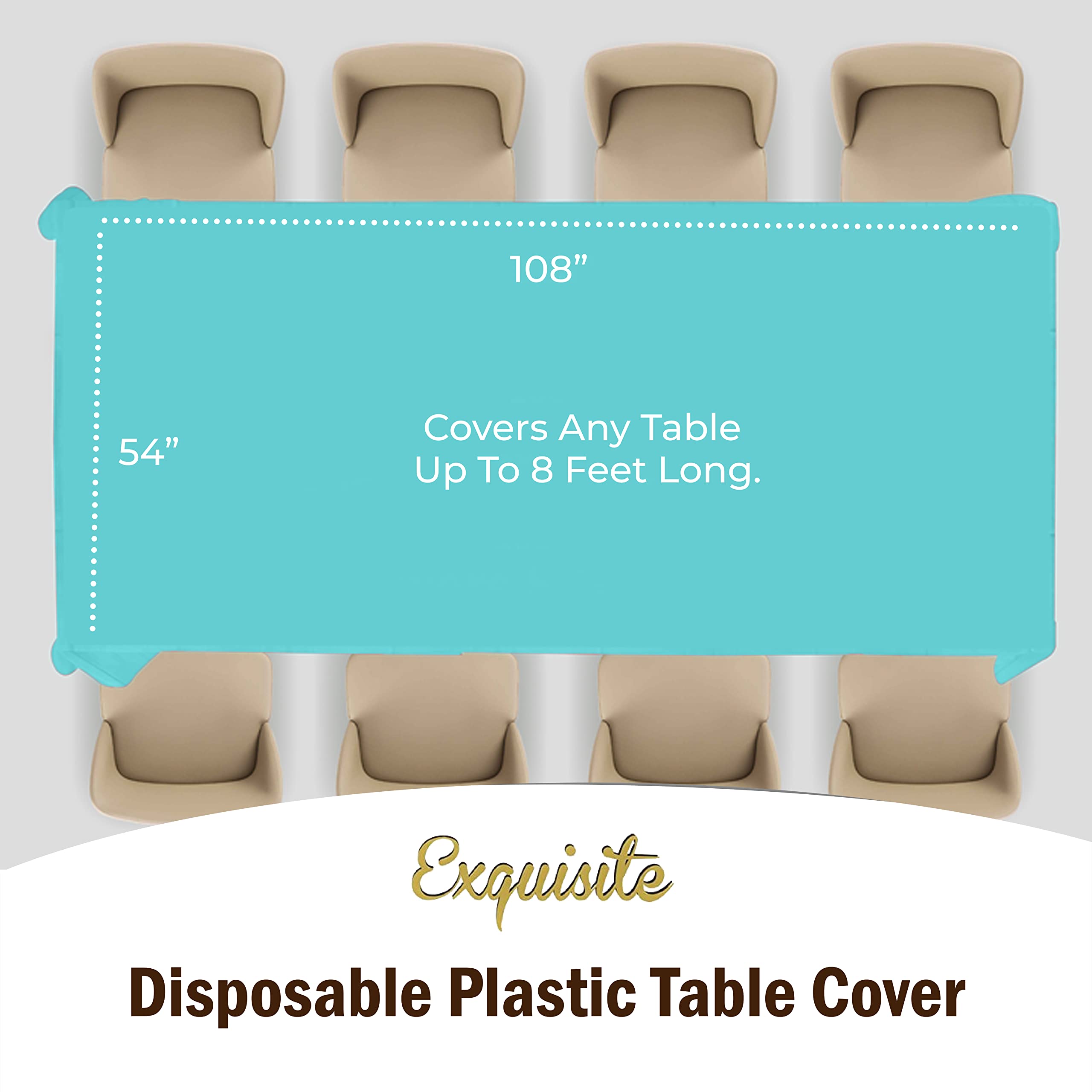 Aqua Blue Table Cover | 6 Pack