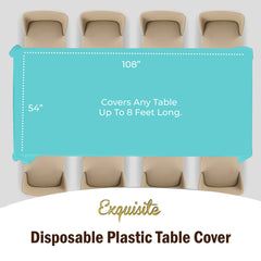 Aqua Plastic Table Covers | 48 Count