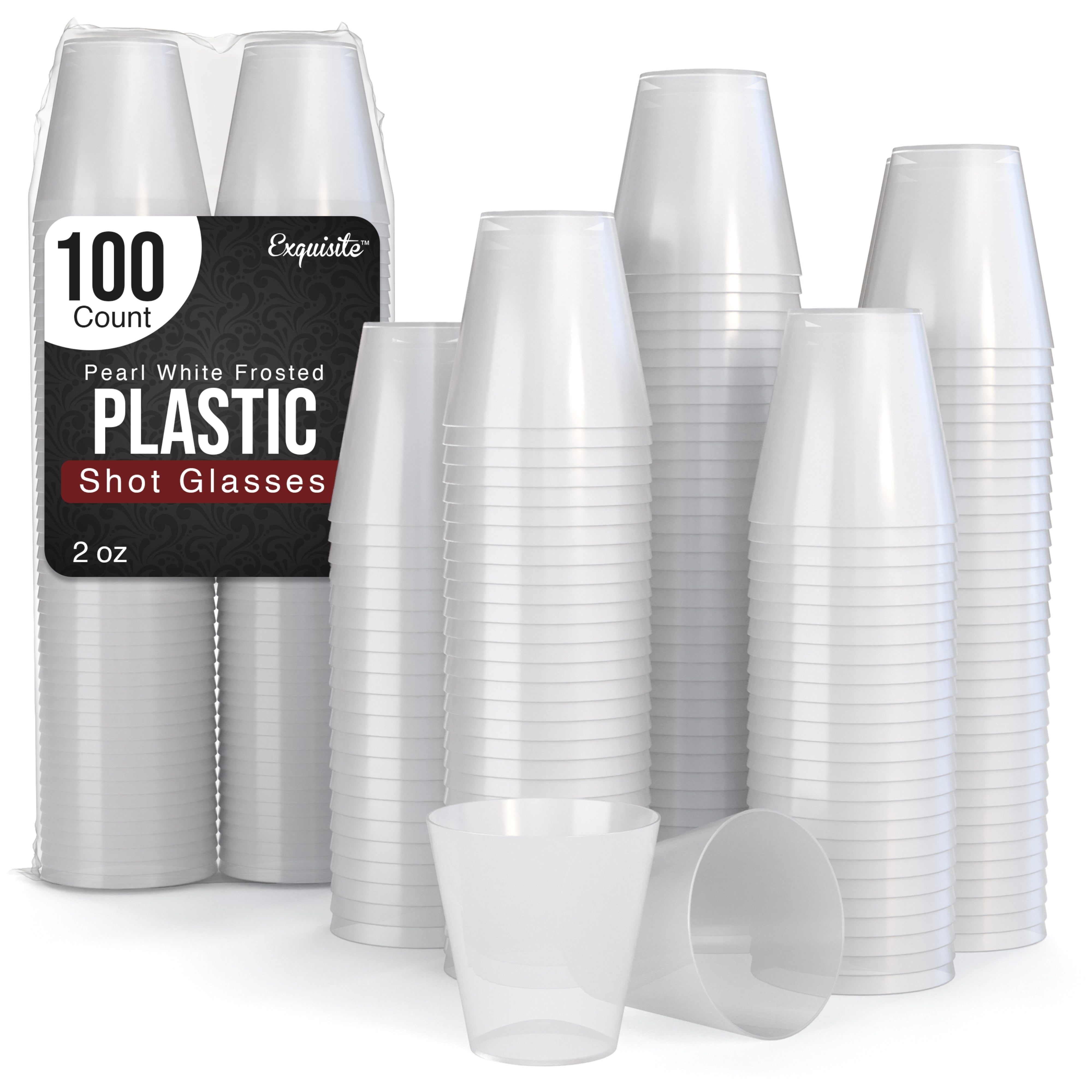 2 Oz. White Pearl Plastic Shot Glasses | 2500 Count