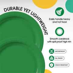 10 In. Emerald Green Paper Plates | 100 Count