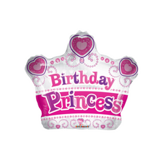 Birthday Princess Crown Shape Balloon | 6 Count