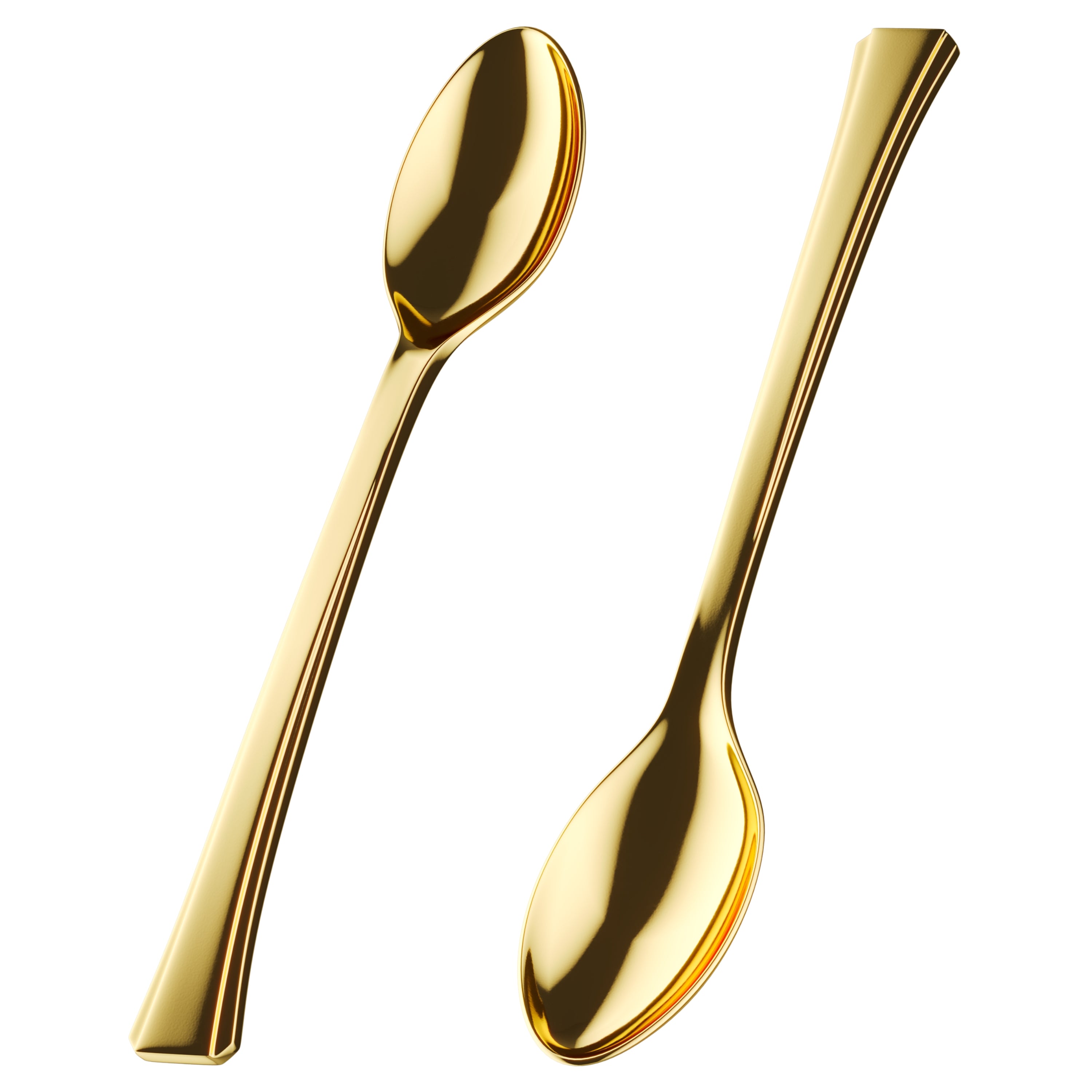 Exquisite Classic Gold Plastic Tasting Spoons | 100 Count