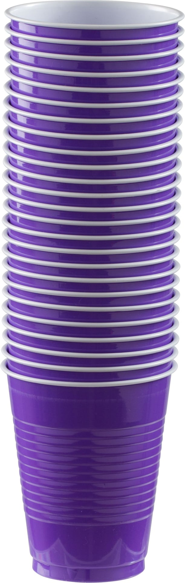 Purple Reusable Plastic Cups, 18oz, 50-ct - Pack of 6