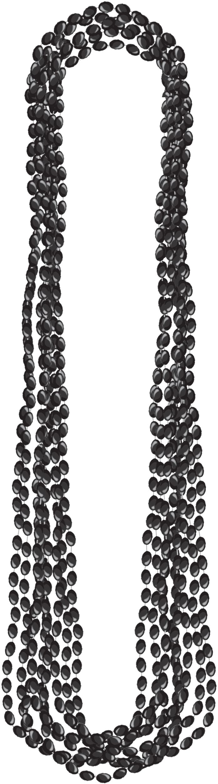 Black Metallic Bead Necklace, 30-Inch, 8-Pack - Pack of 6