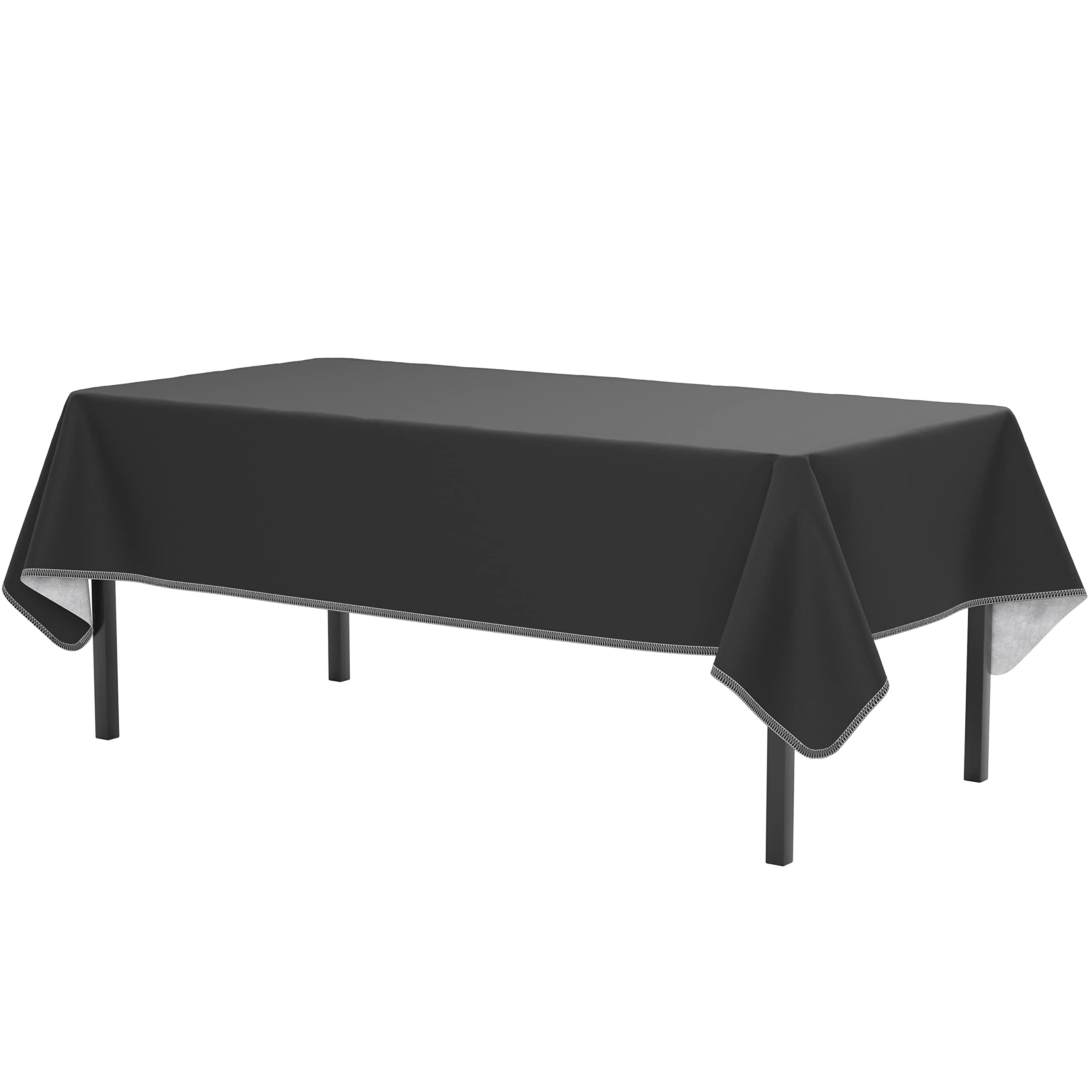 Black Flannel Backed Table Cover 54 In. x 108 In. | 2 Pack