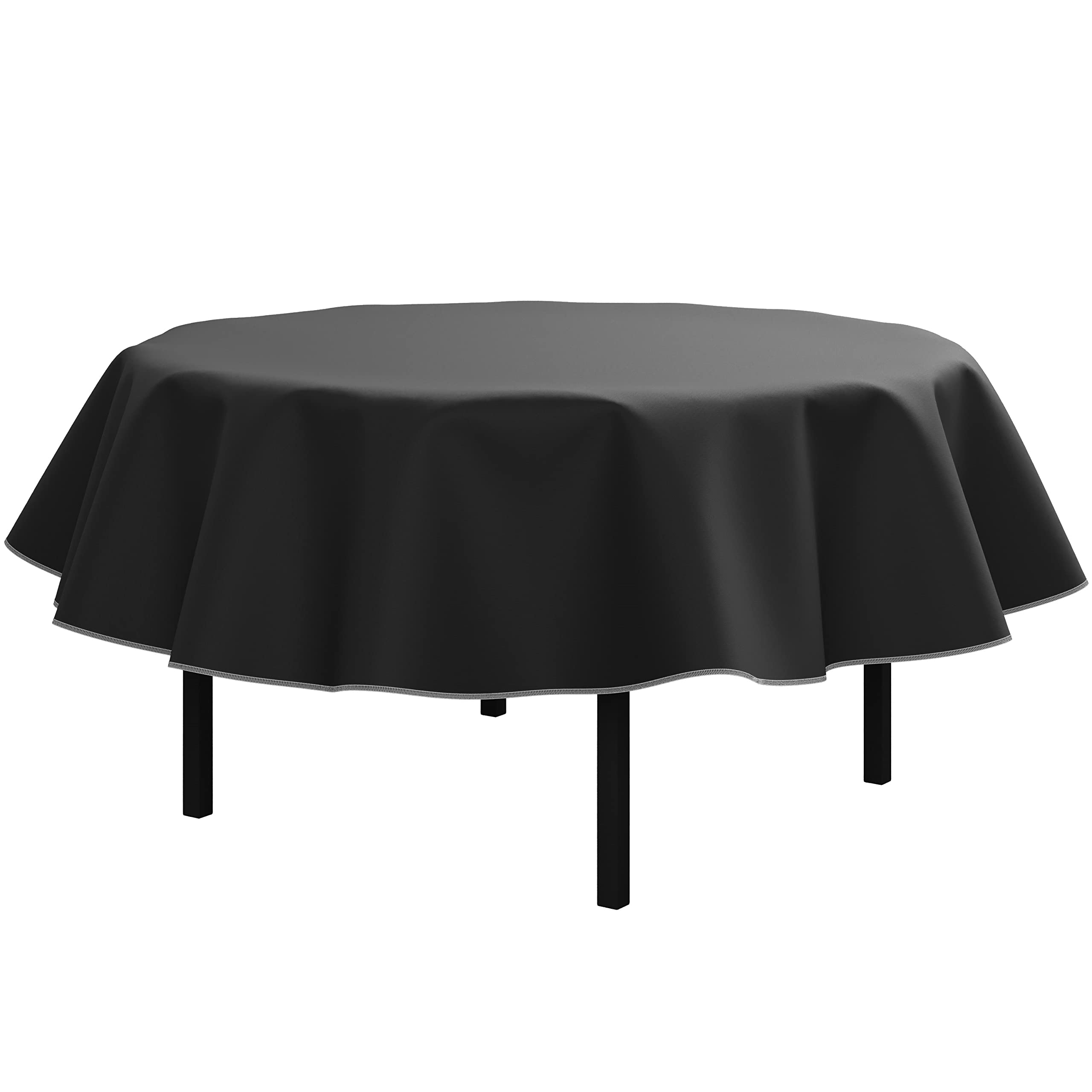 Black Flannel Backed Table Cover 70 In. Round | 2 Pack