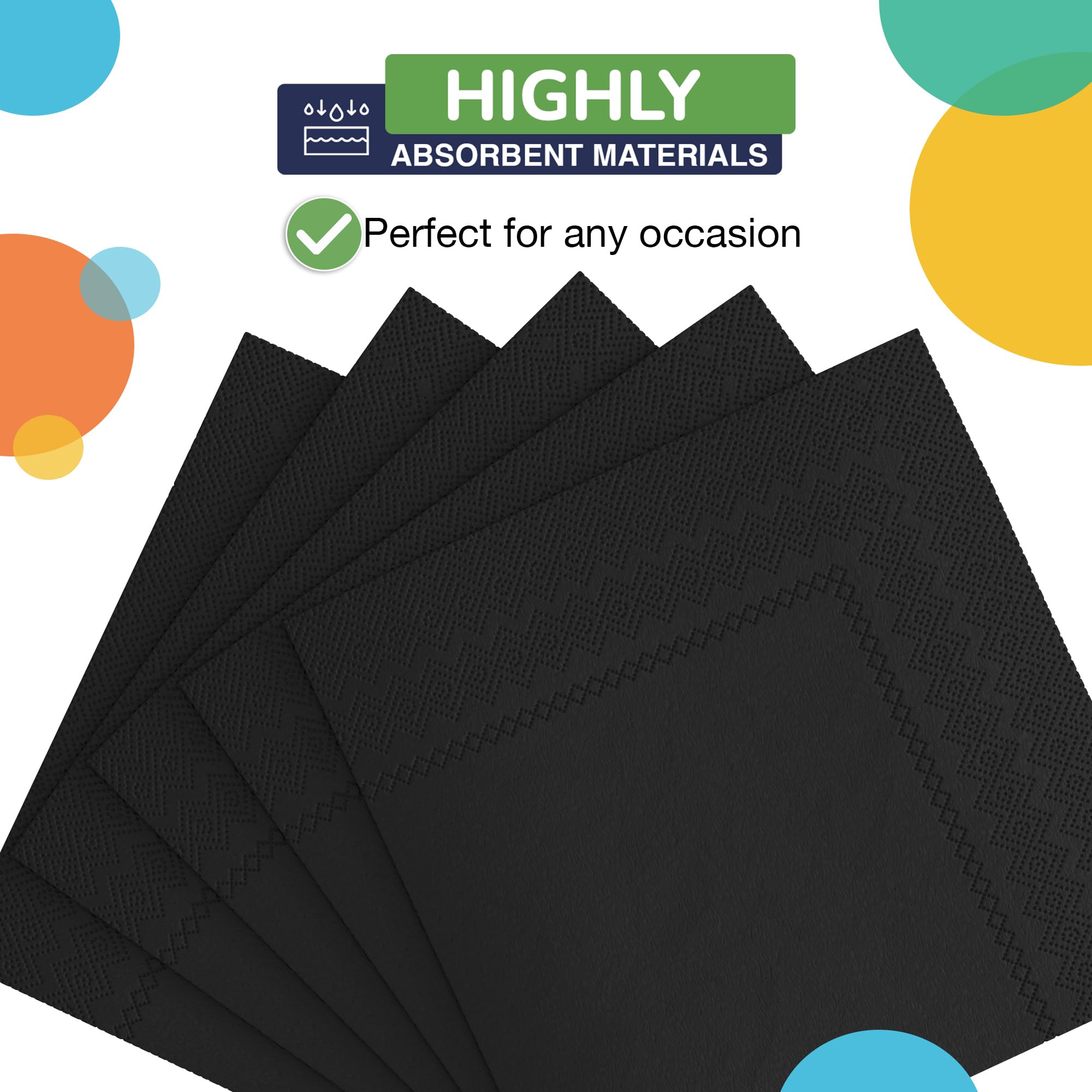 Black Dinner Napkins | 3600 Pack