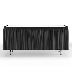 Black Plastic Table Skirt | 6 Pack