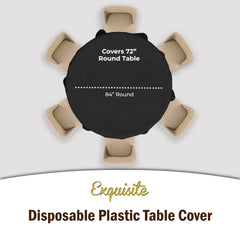 Round Black Table Cover | 12 Pack