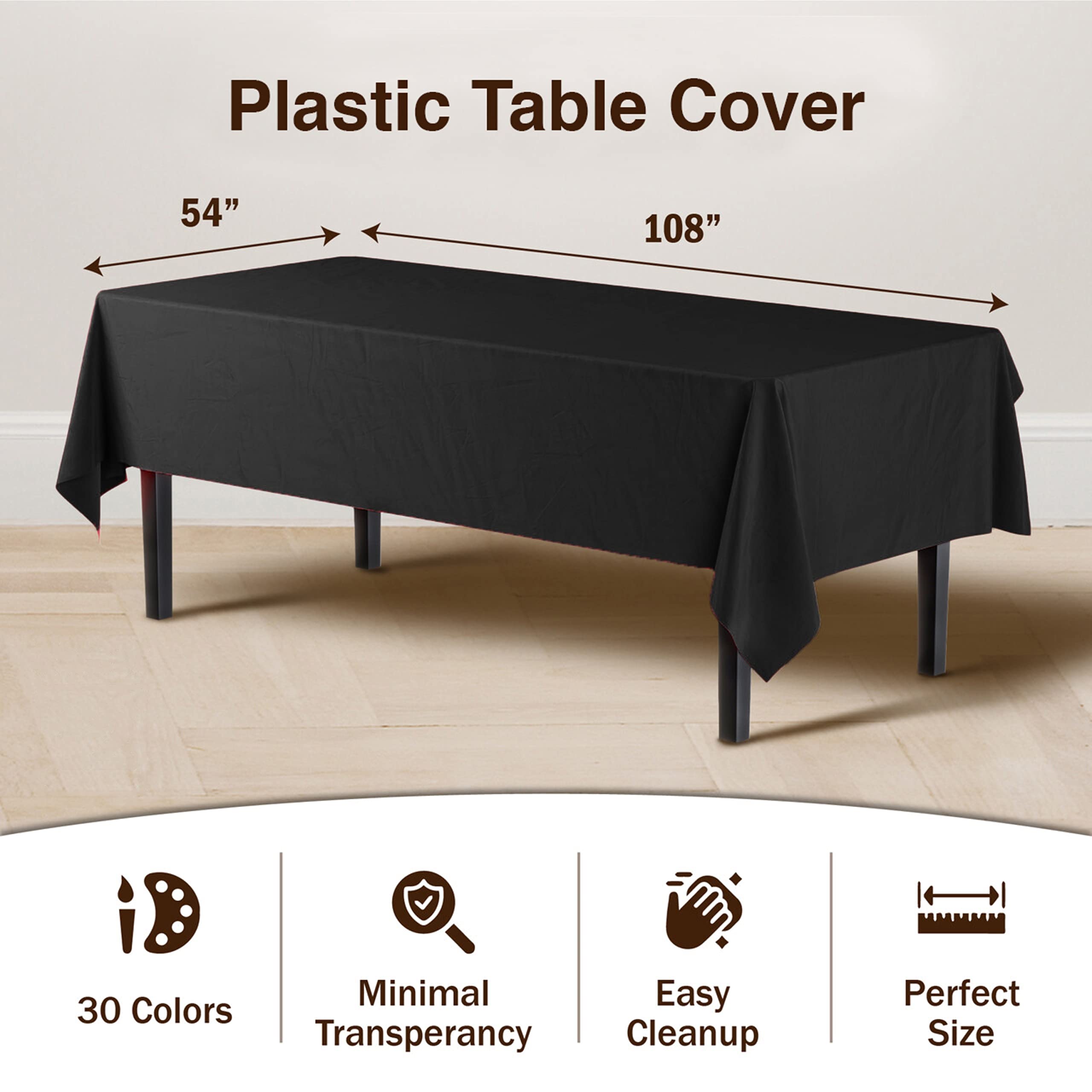 Black Table Cover | 6 Pack