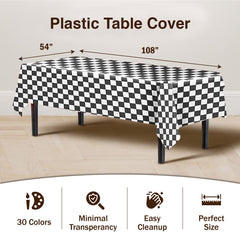 Black/White Checkered Table Cover | 12 Pack