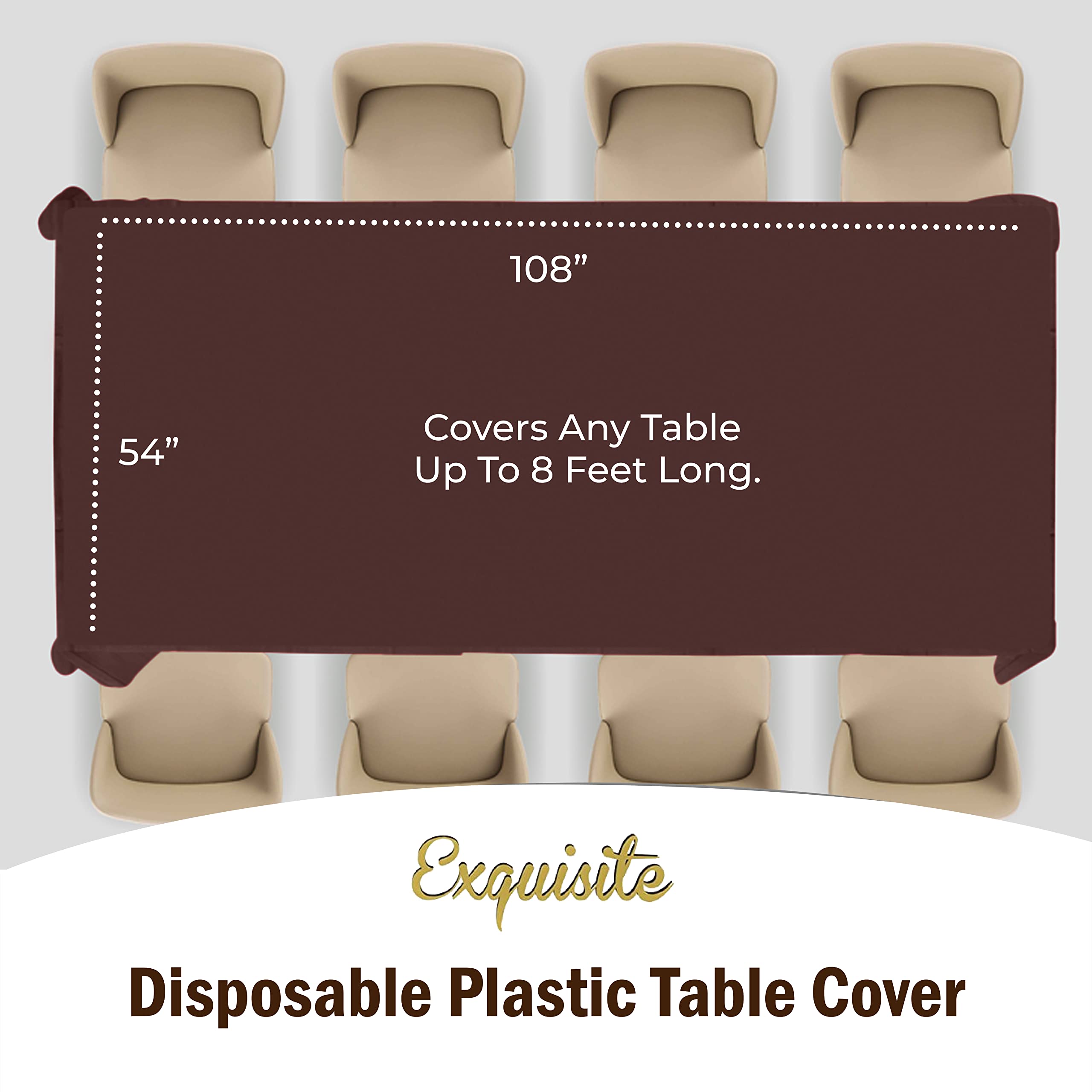 Brown Plastic Table Covers | 48 Count