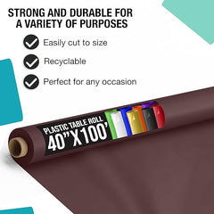 40 In. x 100 Ft. Premium Brown Plastic Table Roll | 6 Pack