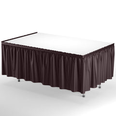 Brown Plastic Table Skirt | 6 Pack