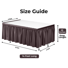 Brown Plastic Table Skirt | 6 Pack