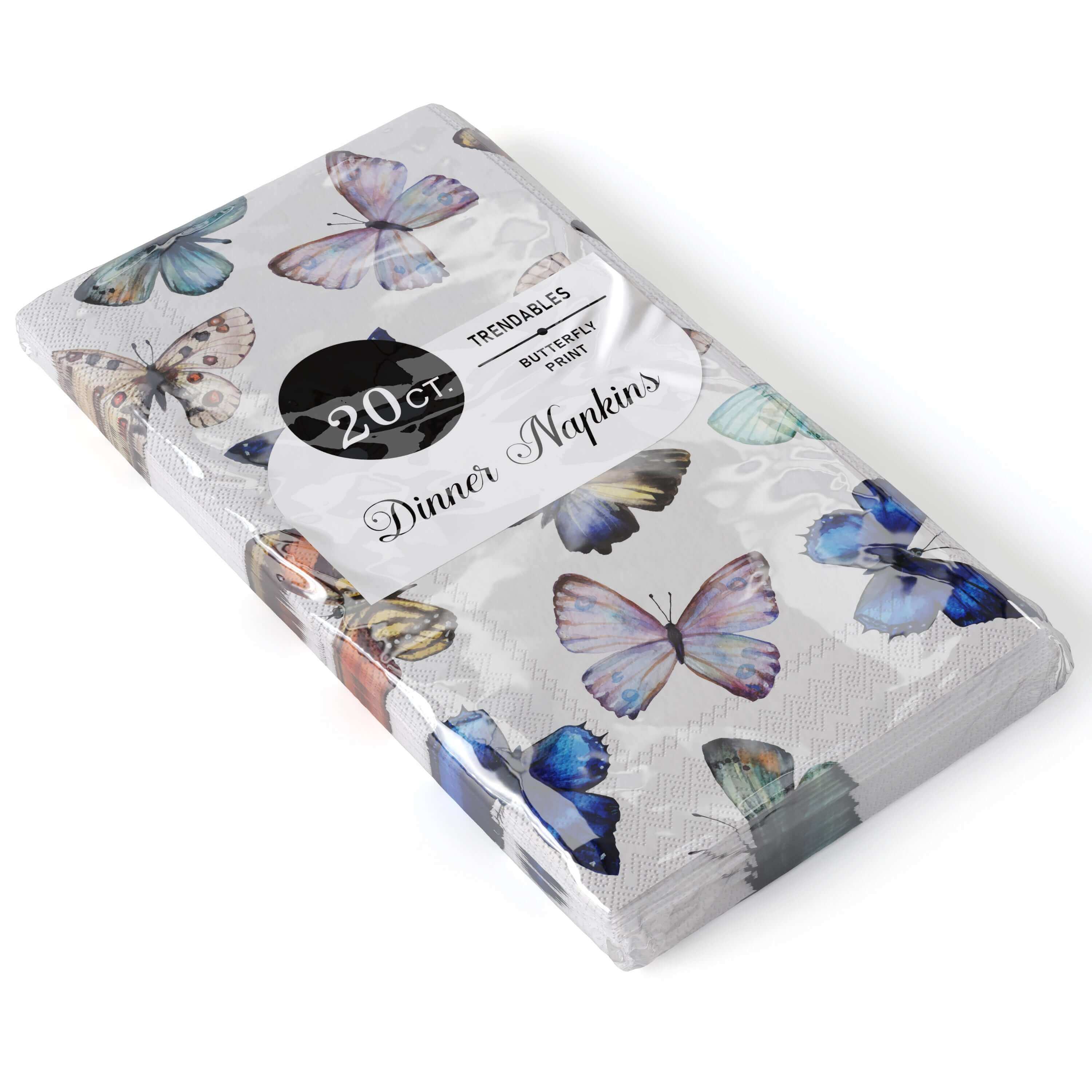 Butterfly Print Dinner Napkins (120 Count) - Yom Tov Settings