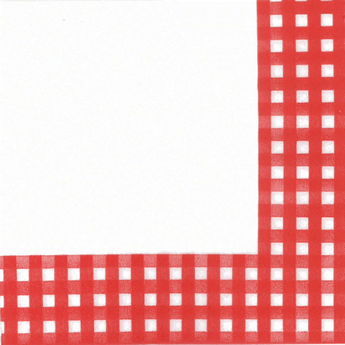 Red Gingham Printed Paper Napkins | 120 Count