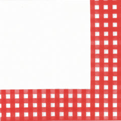 Red Gingham Printed Paper Napkins | 120 Count