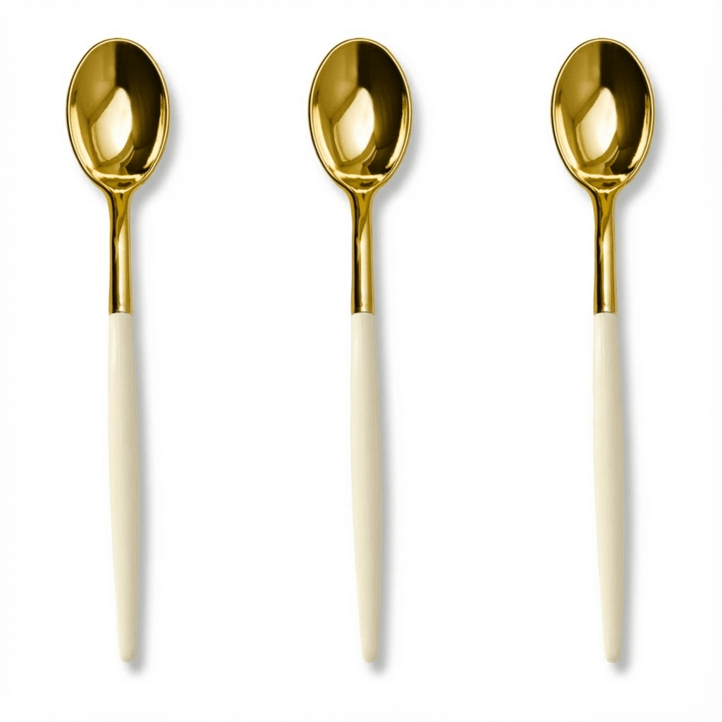 Trendables Spoons Ivory/Gold | 40 Count