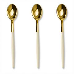 Trendables Spoons Ivory/Gold | 40 Count