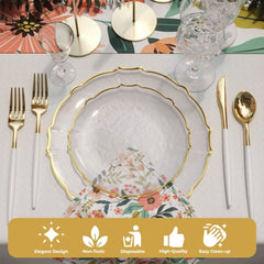 Clear/Gold Petal Plates Combo Pack | 40/40