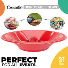 12 Oz. Red Plastic Bowls | 600 Count