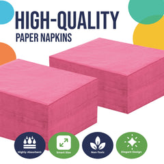 Cerise Beverage Napkins | 3600 Pack