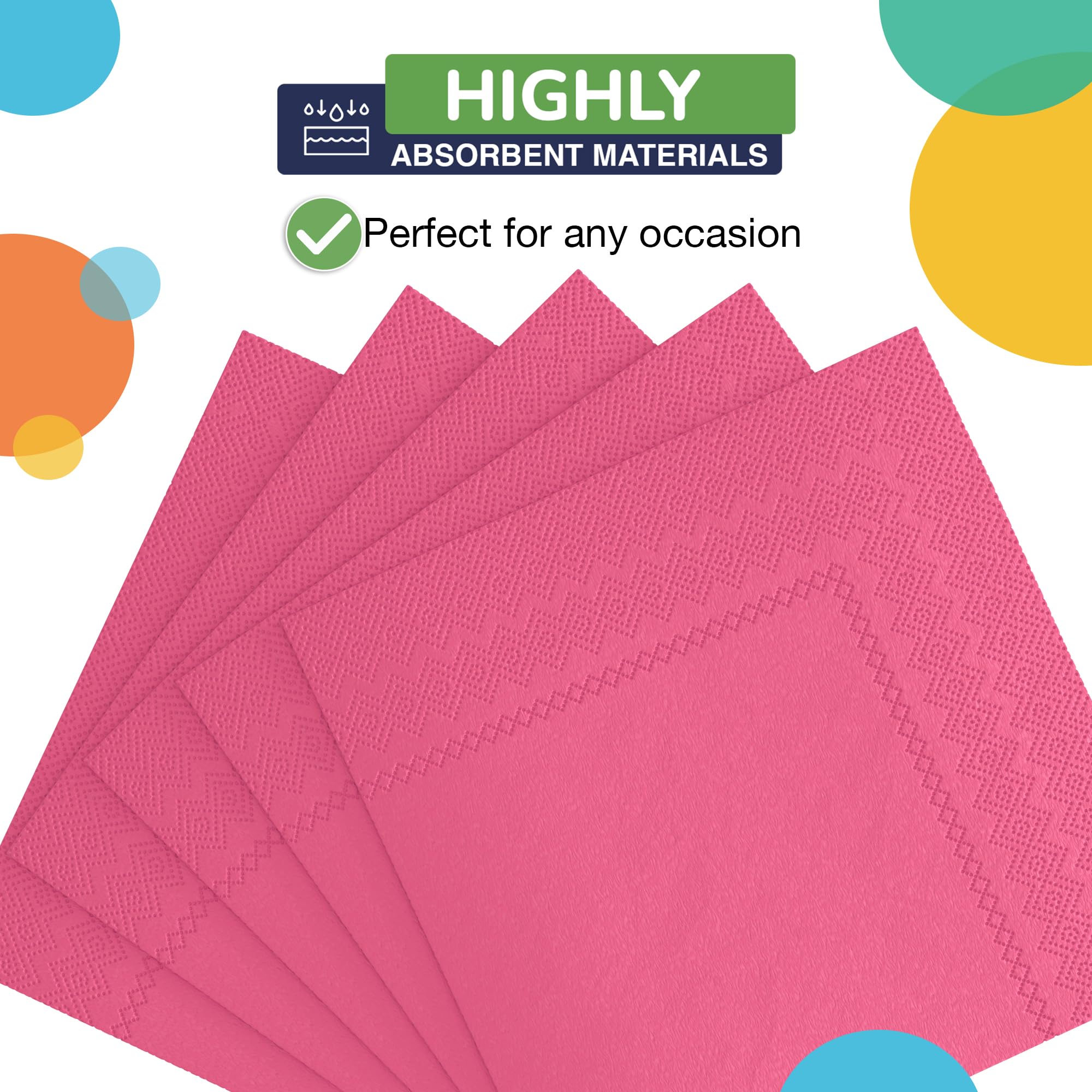 Cerise Beverage Napkins | 3600 Pack