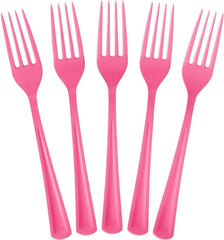 Heavy Duty Cerise Plastic Forks | 1200 Count